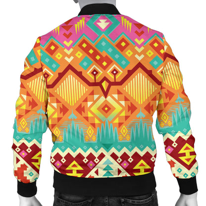 Aztec Pattern Print Design 03 Men Bomber Jacket