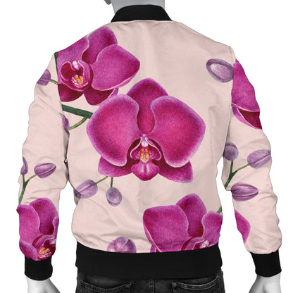 Orchid Pattern Print Design A02 Men Bomber Jacket