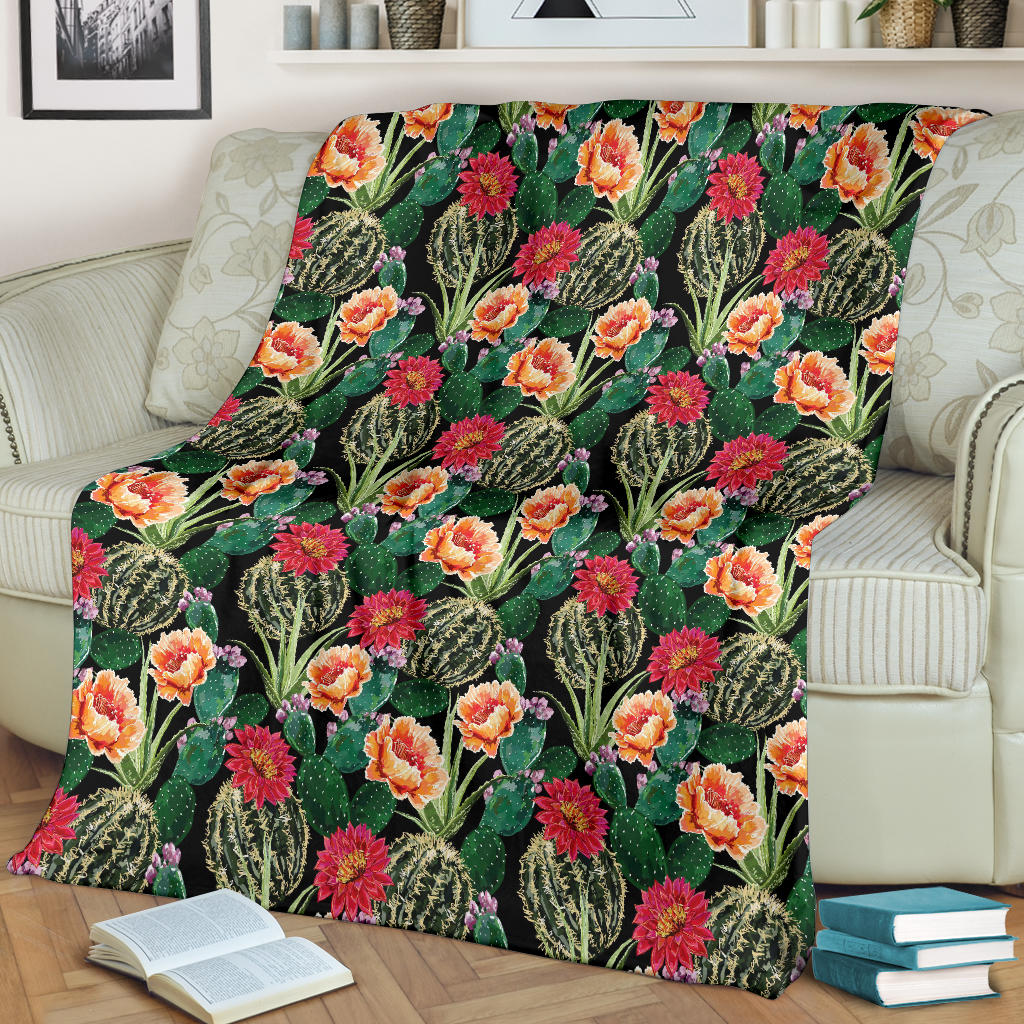 Cactus Pattern Print Design 06 Premium Blanket
