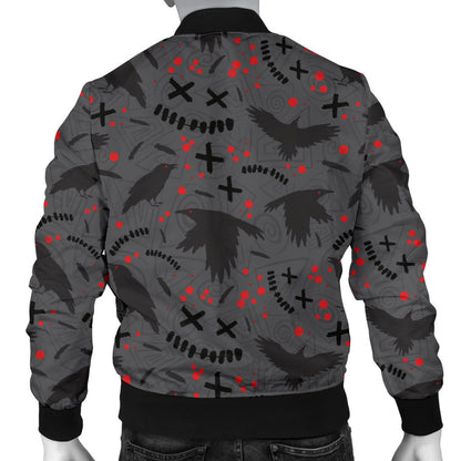 Crow Pattern Print Design 02 Men Bomber Jacket