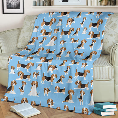 Beagle Pattern Print Design 03 Premium Blanket