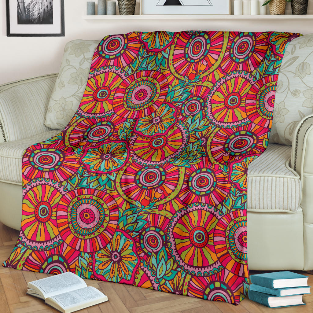 Boho Pattern Print Design 01 Premium Blanket
