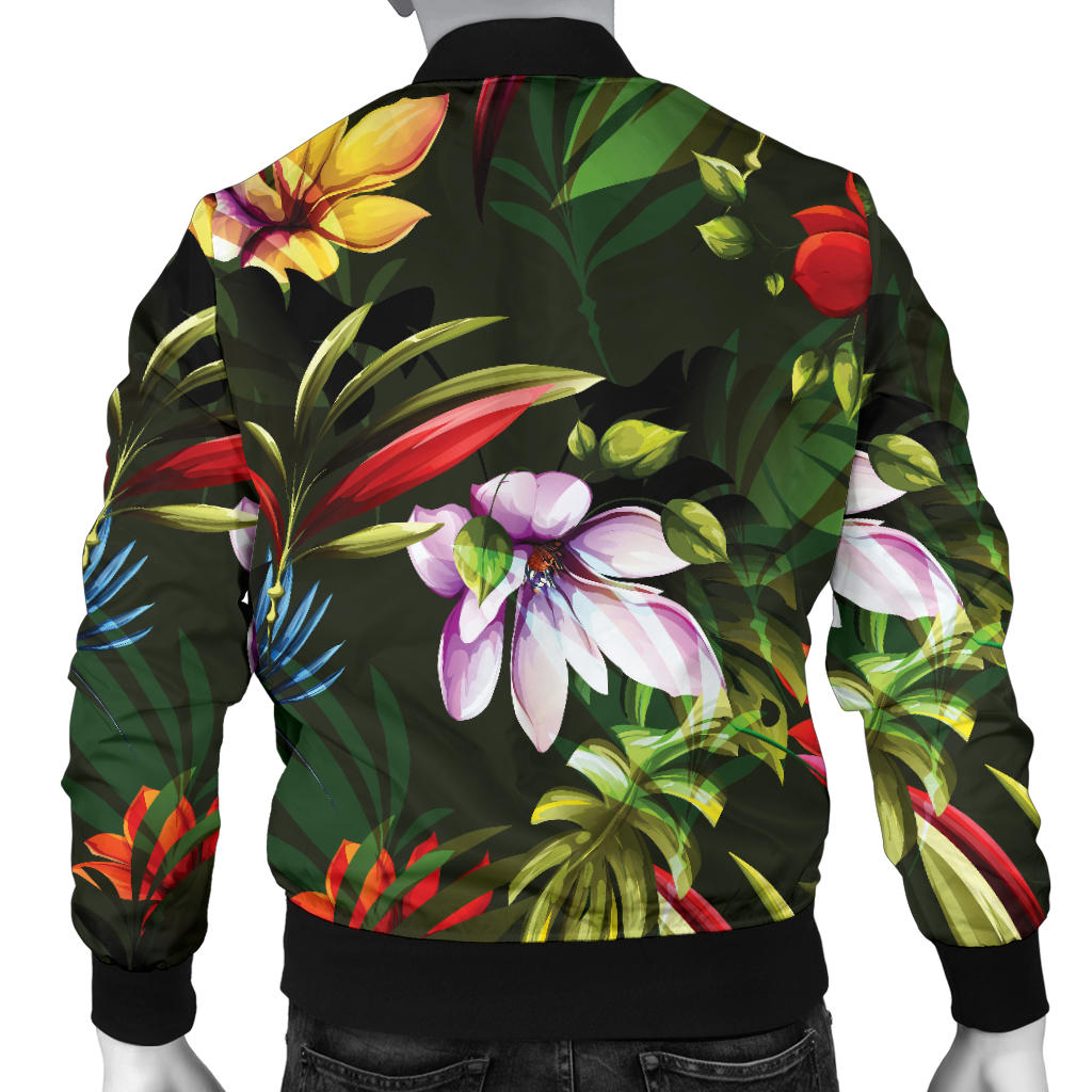 Magnolia Pattern Print Design 02 Men Bomber Jacket
