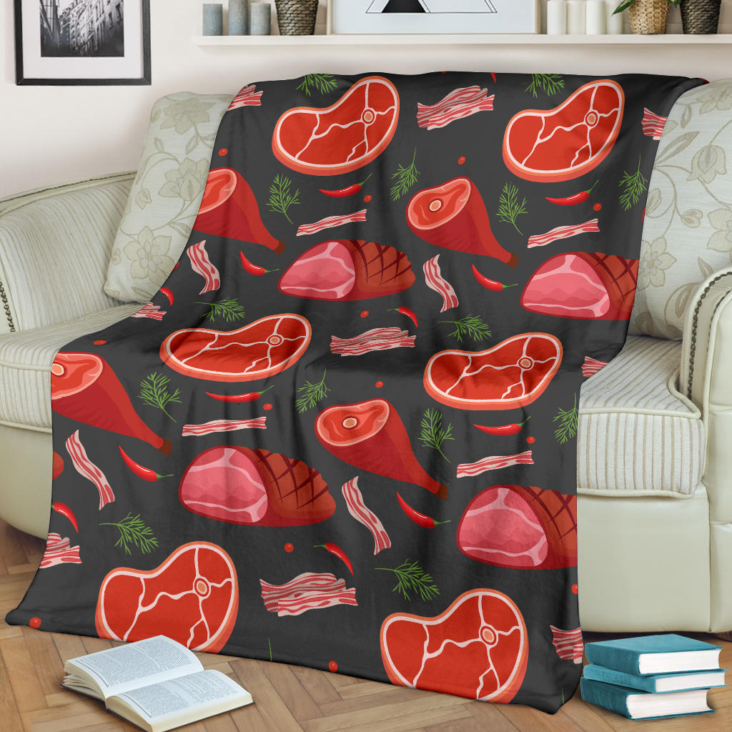 Meat Pattern Print Design 03 Premium Blanket
