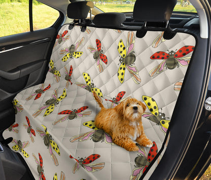 Ladybug Pattern Print Design 04 Rear Dog Car Seat Cover Hammock