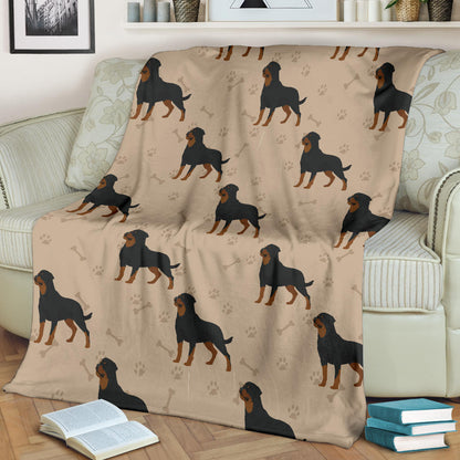 Rottweiler Pattern Print Design A01 Premium Blanket