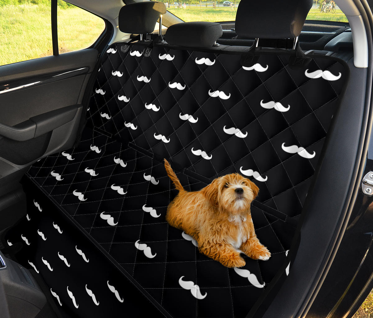 Mustache Pattern Print Design A04 Rear Dog Car Seat Cover Hammock