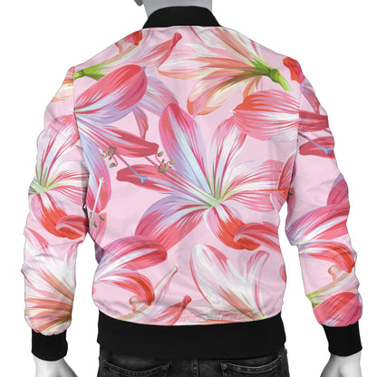 Amaryllis Pattern Print Design 02 Men Bomber Jacket