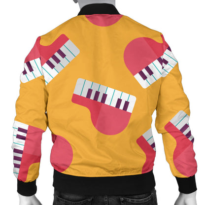 Piano Pattern Print Design 02 Men Bomber Jacket