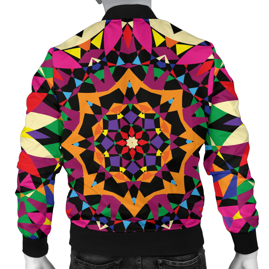 Kaleidoscope Pattern Print Design 02 Men Bomber Jacket