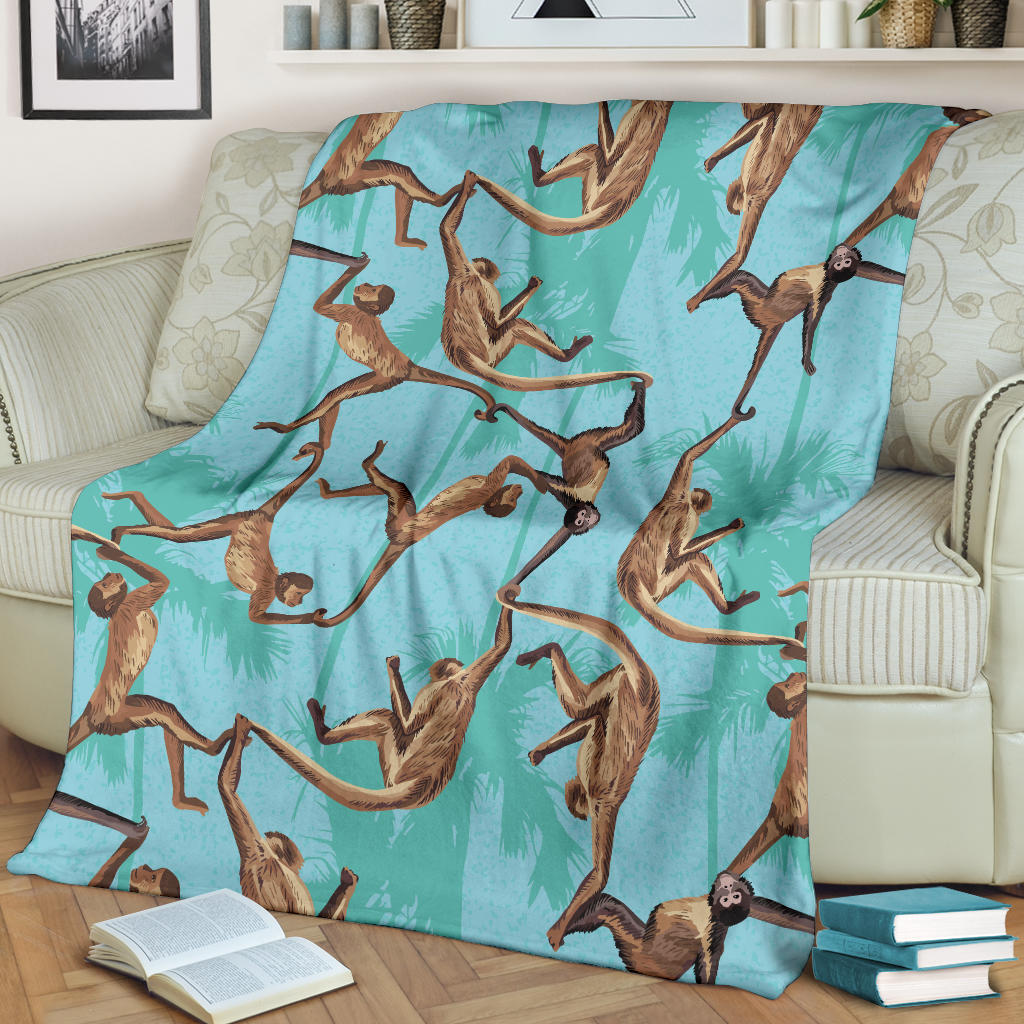 Monkey Pattern Print Design 04 Premium Blanket
