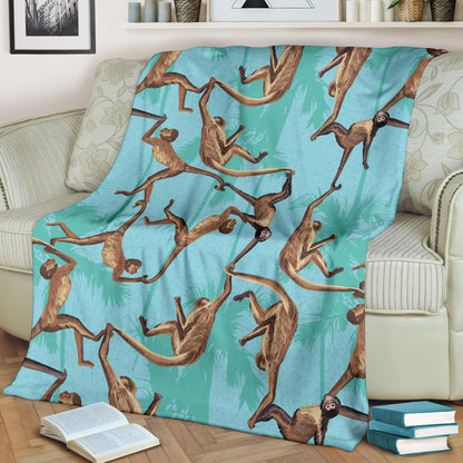 Monkey Pattern Print Design 04 Premium Blanket
