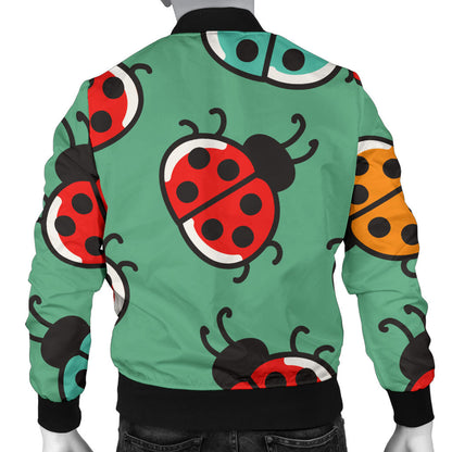 Ladybug Pattern Print Design 02 Men Bomber Jacket