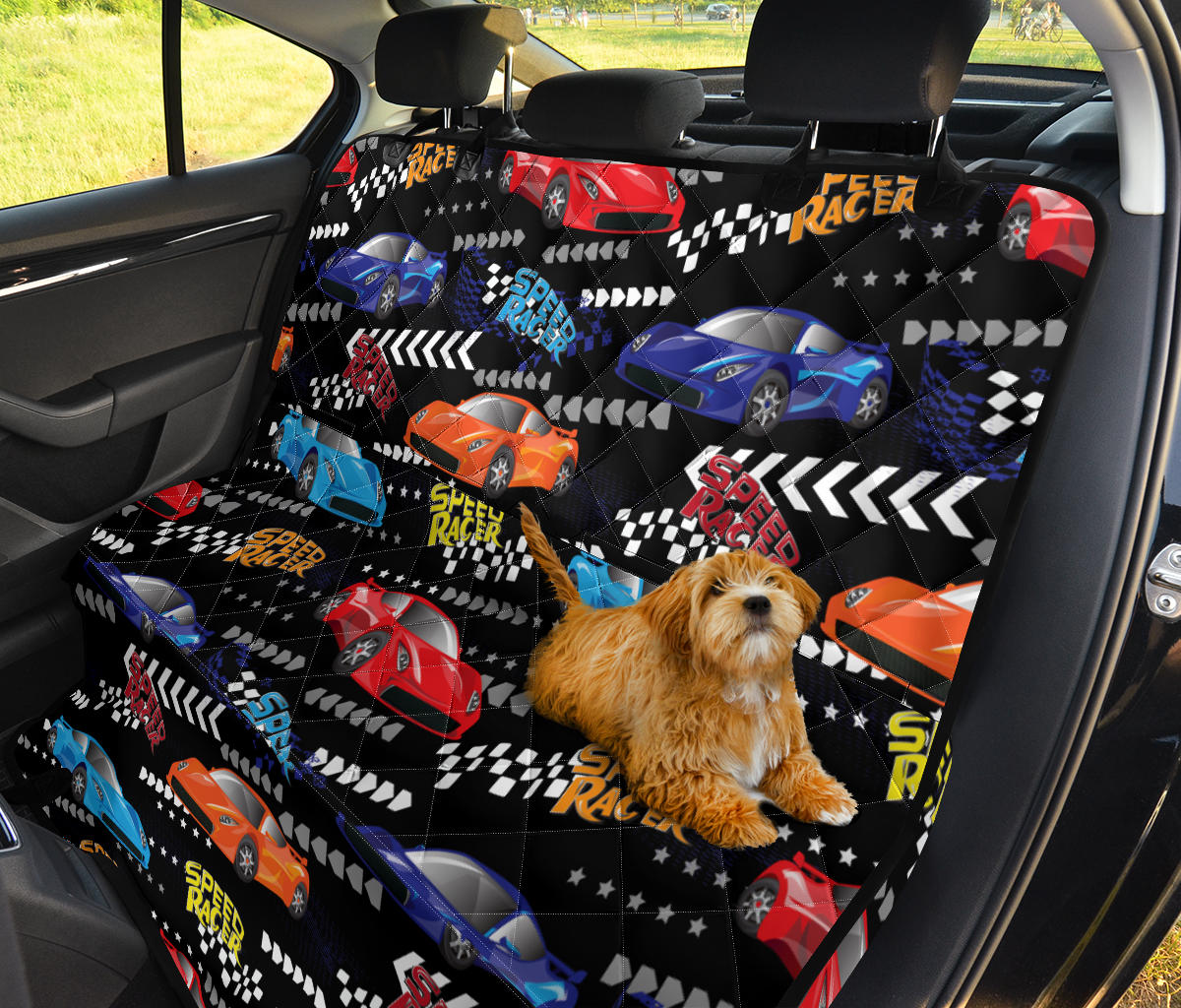 Racing Pattern Print Design A05 Rear Dog Car Seat Cover Hammock