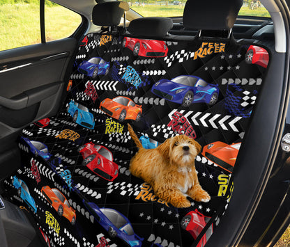 Racing Pattern Print Design A05 Rear Dog Car Seat Cover Hammock