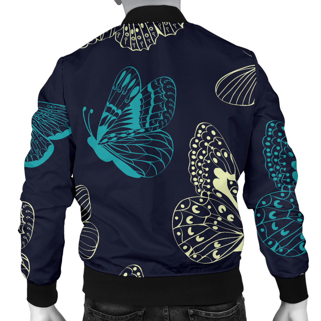 Monarch Butterfly Pattern Print Design 01 Men Bomber Jacket