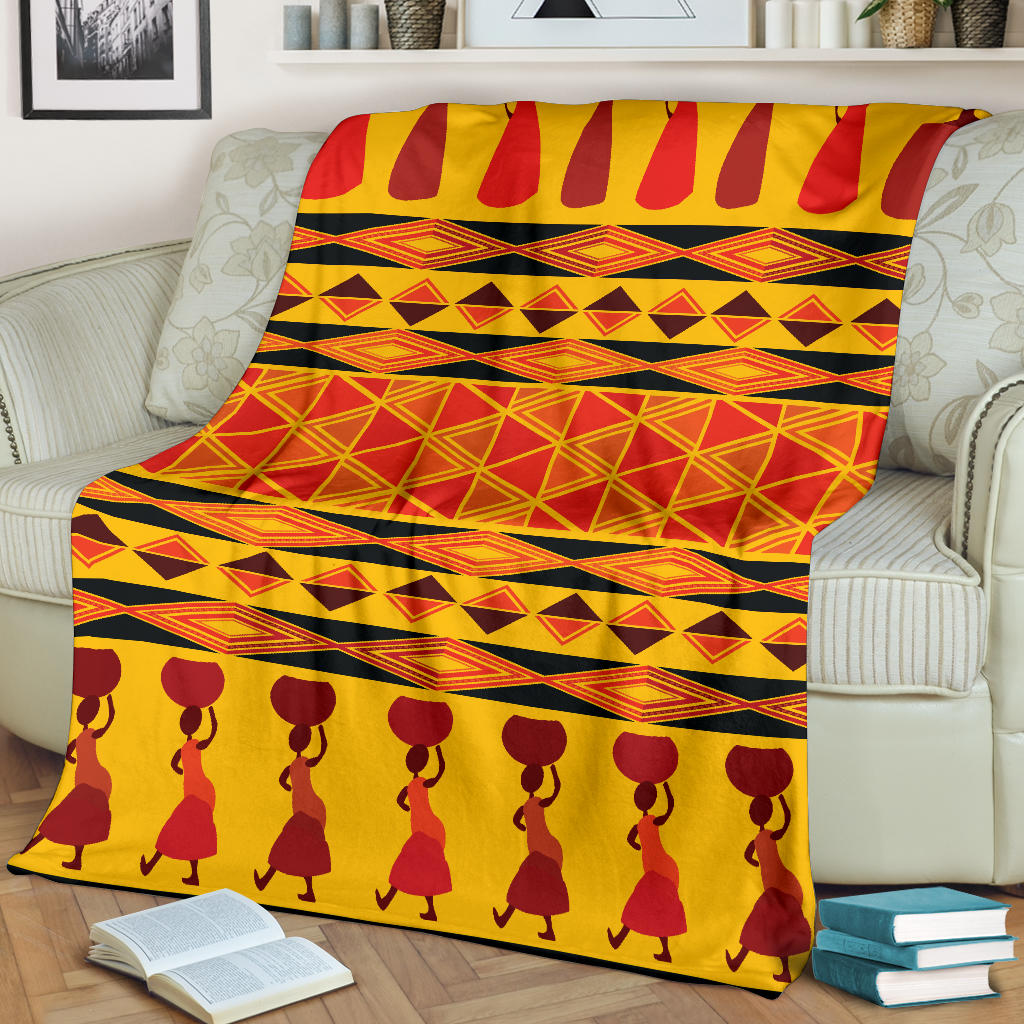 African Pattern Print Design 01 Premium Blanket
