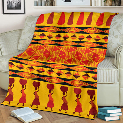African Pattern Print Design 01 Premium Blanket
