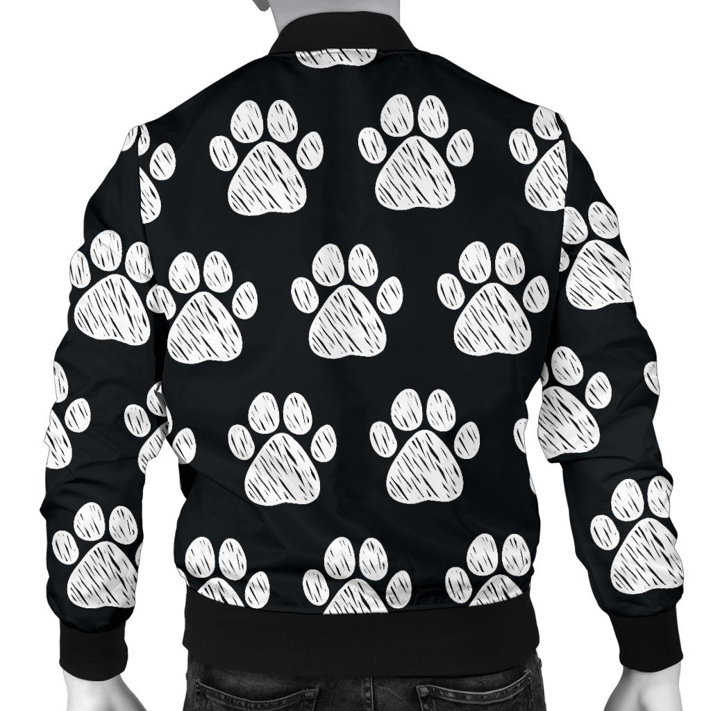 Paw Pattern Print Design A02 Men Bomber Jacket