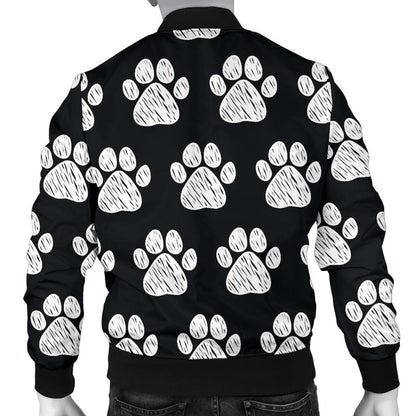 Paw Pattern Print Design A02 Men Bomber Jacket