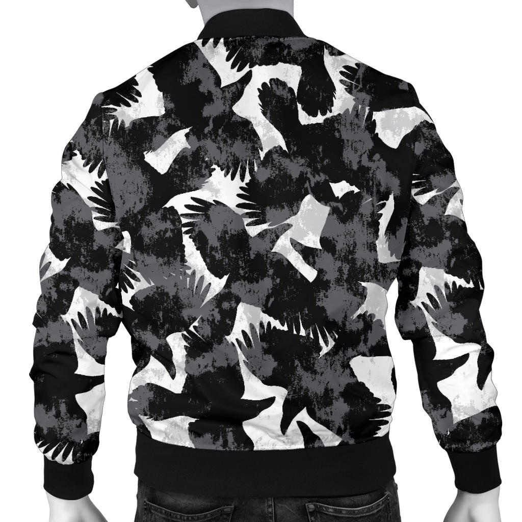 Crow Pattern Print Design 01 Men Bomber Jacket