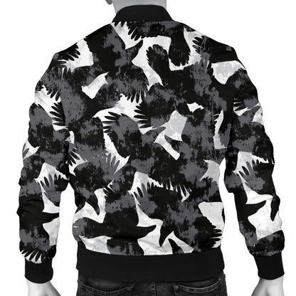 Crow Pattern Print Design 01 Men Bomber Jacket