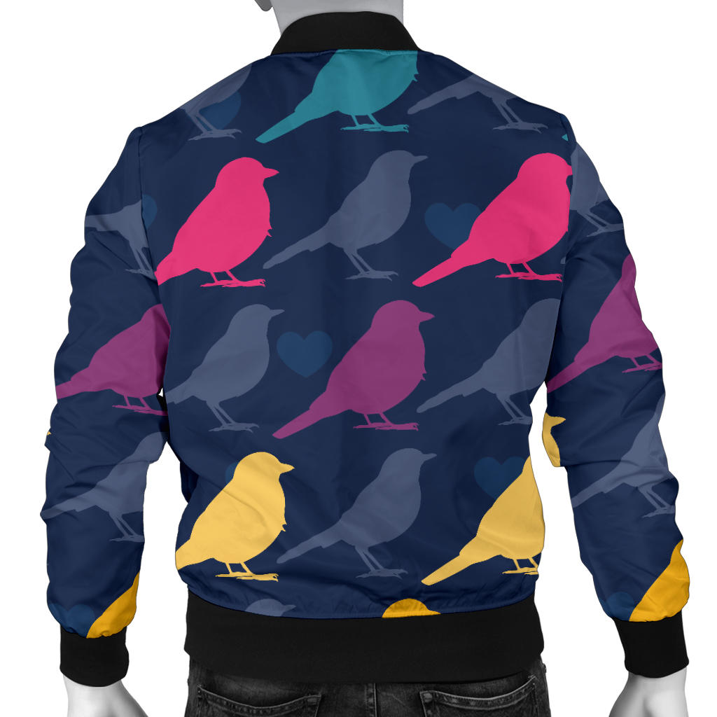 Birds Pattern Print Design 01 Men Bomber Jacket