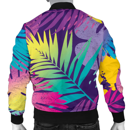 Palm Leaf Pattern Print Design A04 Men Bomber Jacket