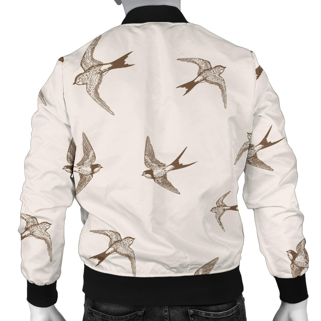 Swallow Bird Pattern Print Design 01 Men Bomber Jacket