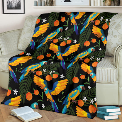 Macaw Pattern Print Design 03 Premium Blanket