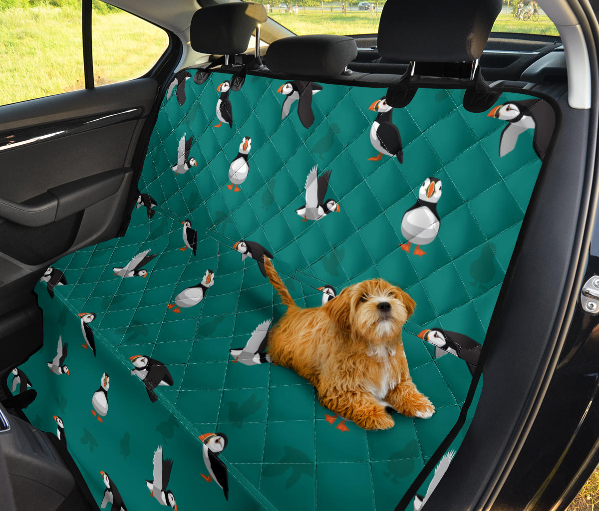 Puffin Pattern Print Design A02 Rear Dog Car Seat Cover Hammock