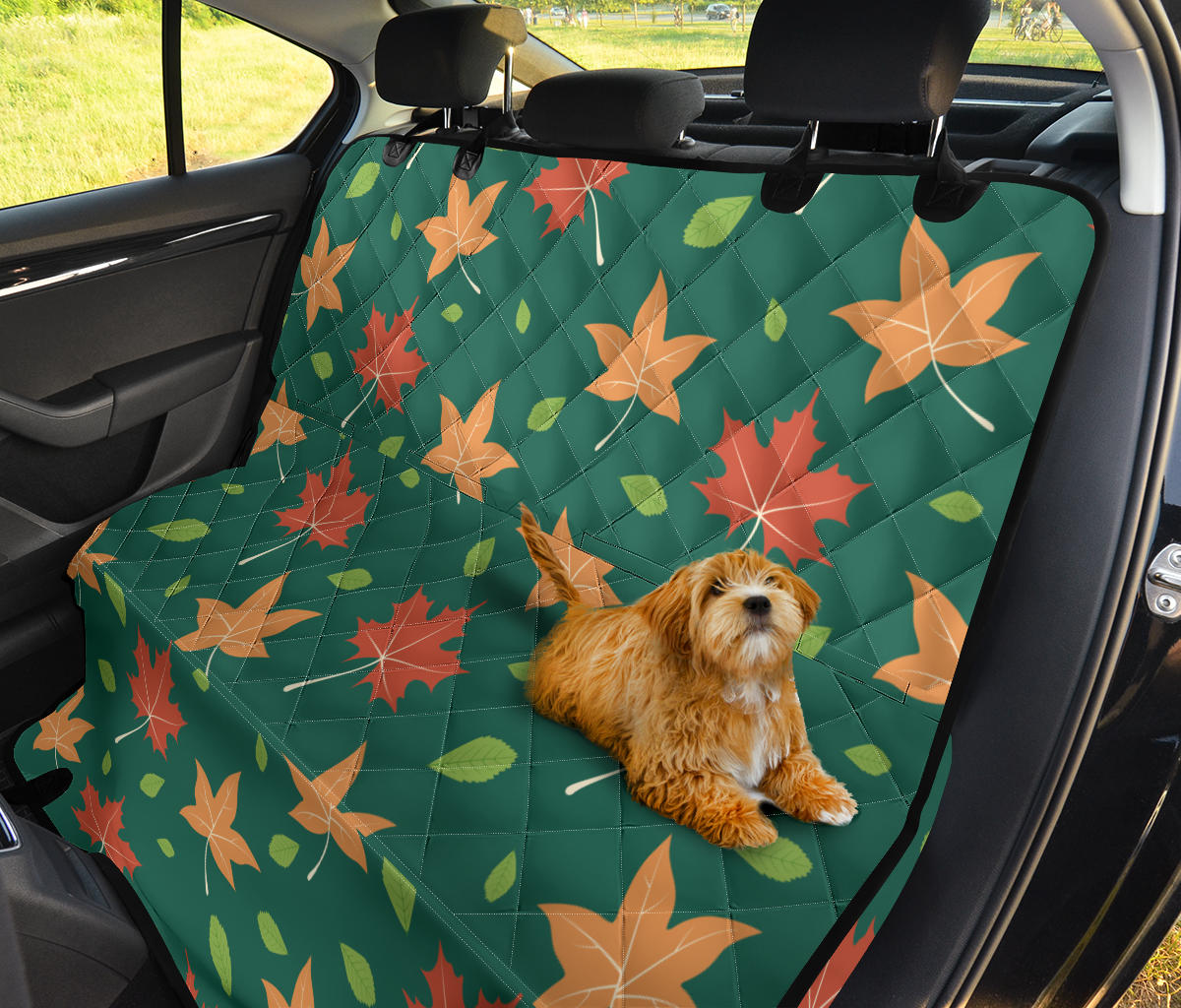 Maple Leaf Pattern Print Design 04 Rear Dog Car Seat Cover Hammock