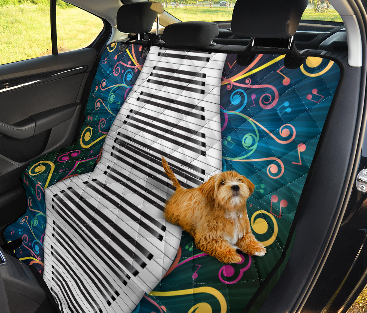 Piano Pattern Print Design 01 Rear Dog Car Seat Cover Hammock