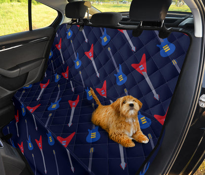 Electric Guitar Pattern Print Design 01 Rear Dog Car Seat Cover Hammock