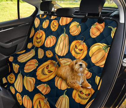 Pumpkin Halloween Pattern Print Design A04 Rear Dog Car Seat Cover Hammock