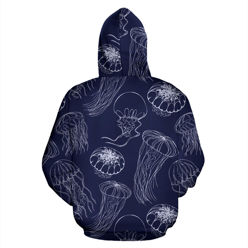 Jellyfish Pattern Print Design 05 Pullover Hoodie