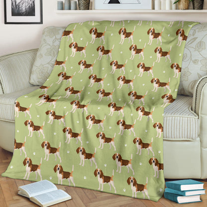 Beagle Pattern Print Design 07 Premium Blanket