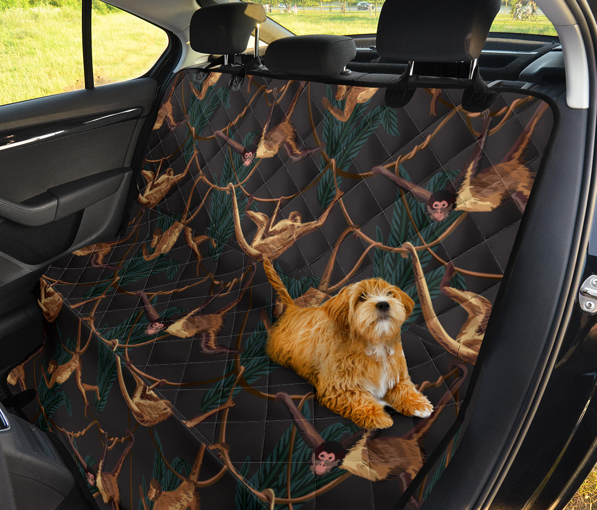 Monkey Pattern Print Design 02 Rear Dog Car Seat Cover Hammock