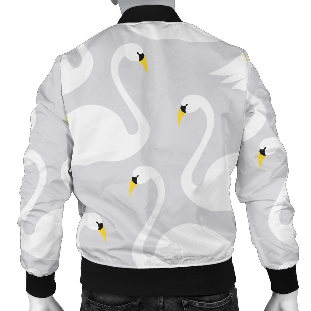 Swan Pattern Print Design 02 Men Bomber Jacket