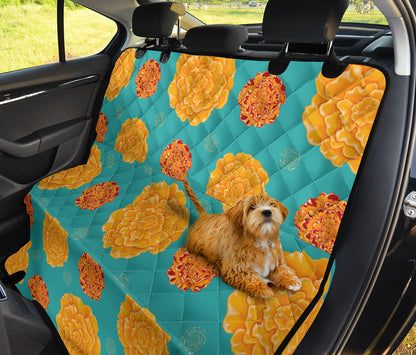 Marigold Pattern Print Design 02 Rear Dog Car Seat Cover Hammock