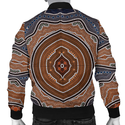 Aboriginal Pattern Print Design 01 Men Bomber Jacket