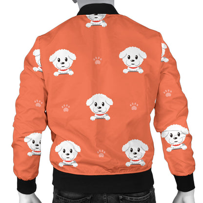 Bichons Frise Pattern Print Design 02 Men Bomber Jacket