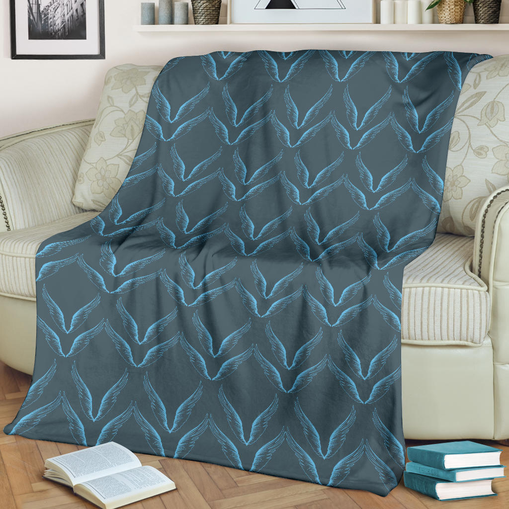 Angel Wings Pattern Print Design 04 Premium Blanket