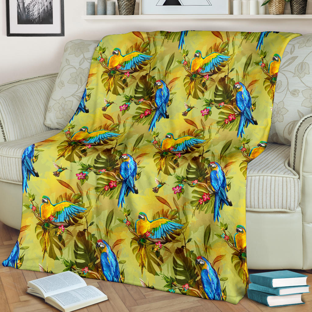 Parrot Pattern Print Design A02 Premium Blanket