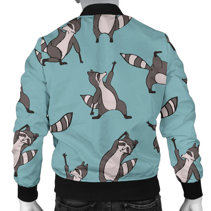 Raccoon Pattern Print Design A07 Men Bomber Jacket