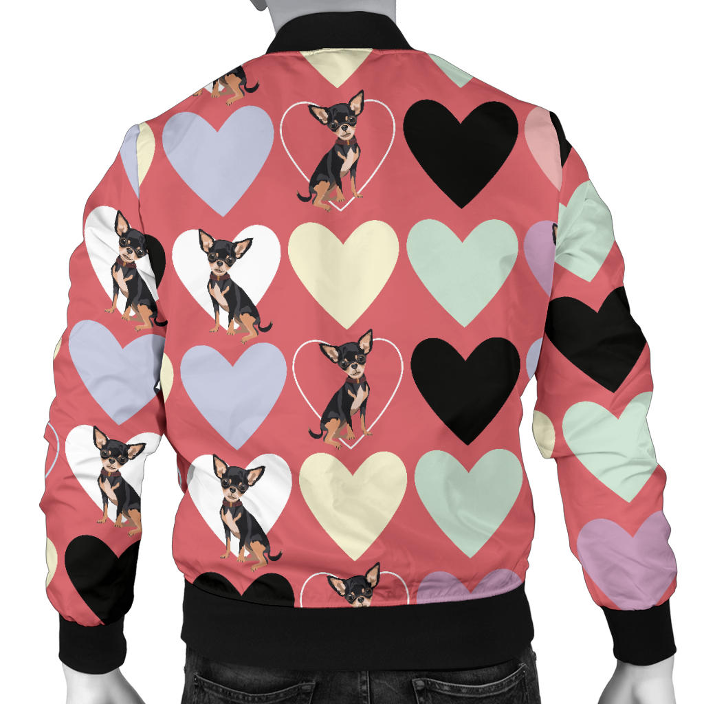 Chihuahua Pattern Print Design 01 Men Bomber Jacket