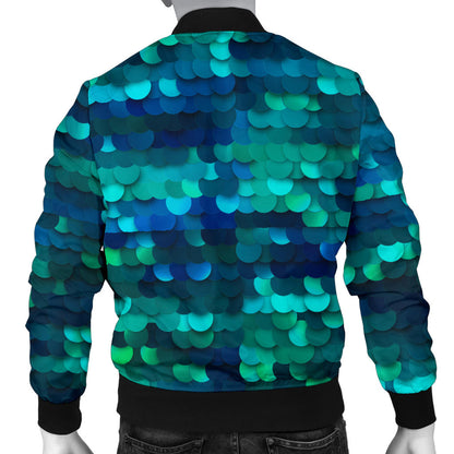 Mermaid Scales Pattern Print Design 06 Men Bomber Jacket