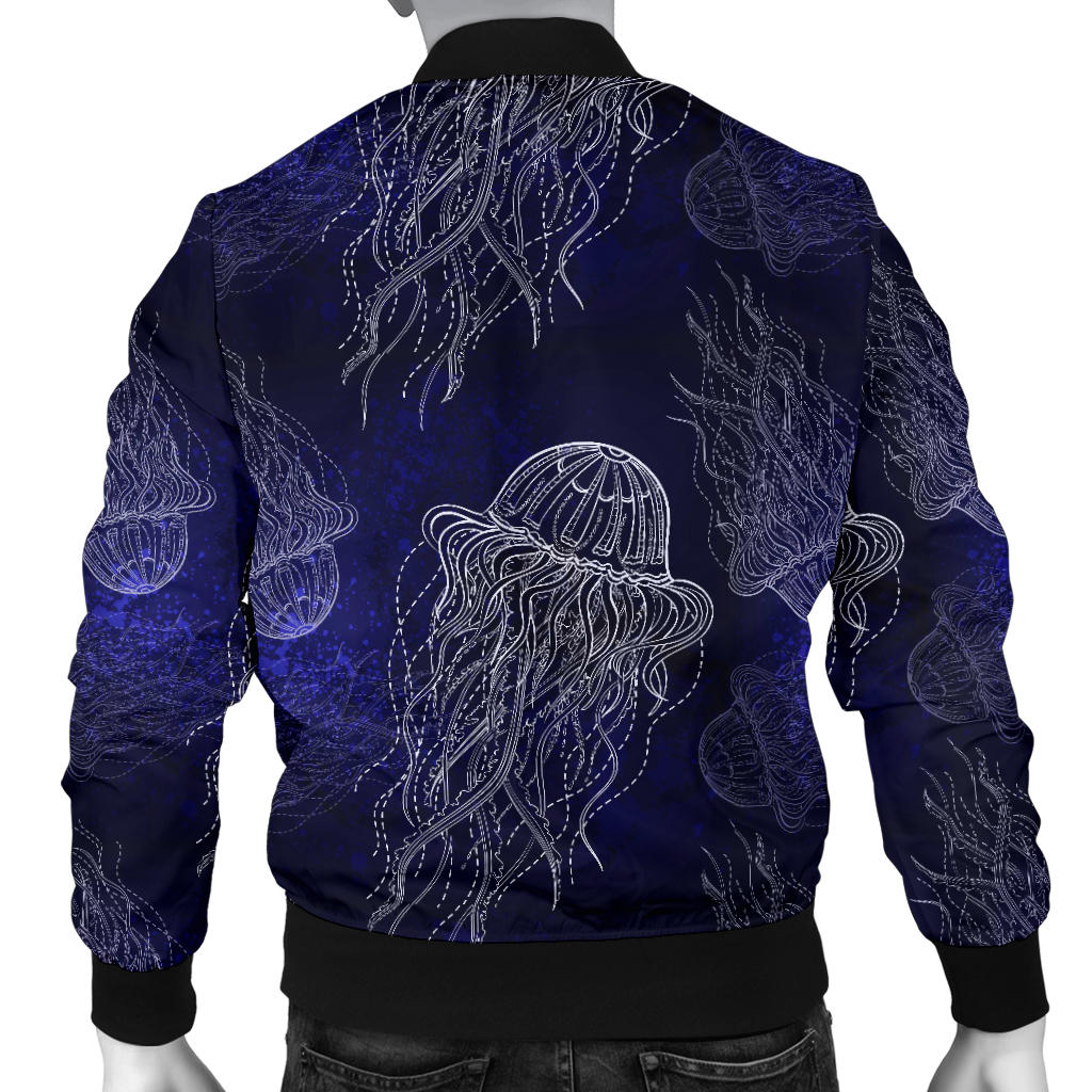 Jellyfish Pattern Print Design 02 Men Bomber Jacket