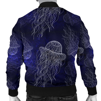Jellyfish Pattern Print Design 02 Men Bomber Jacket