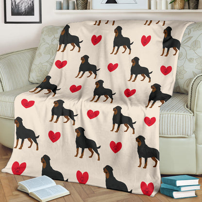 Rottweiler Pattern Print Design A02 Premium Blanket